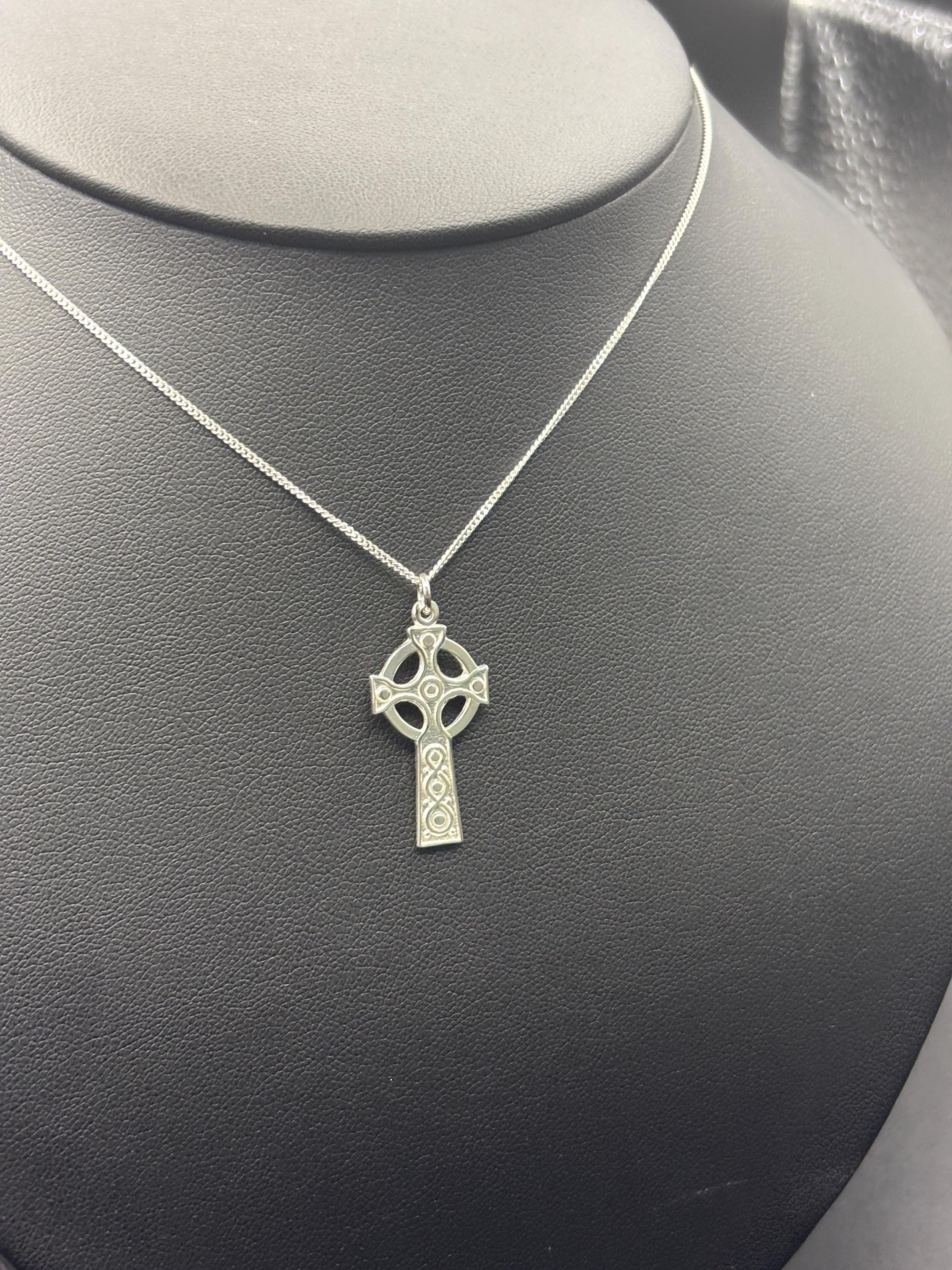 Sterling Silver Celtic Cross Pendant With Silver Chain - Etsy
