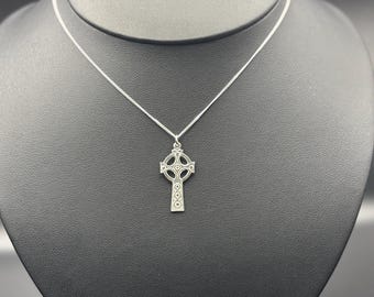 Sterling Silver Celtic Cross Pendant with Silver Chain