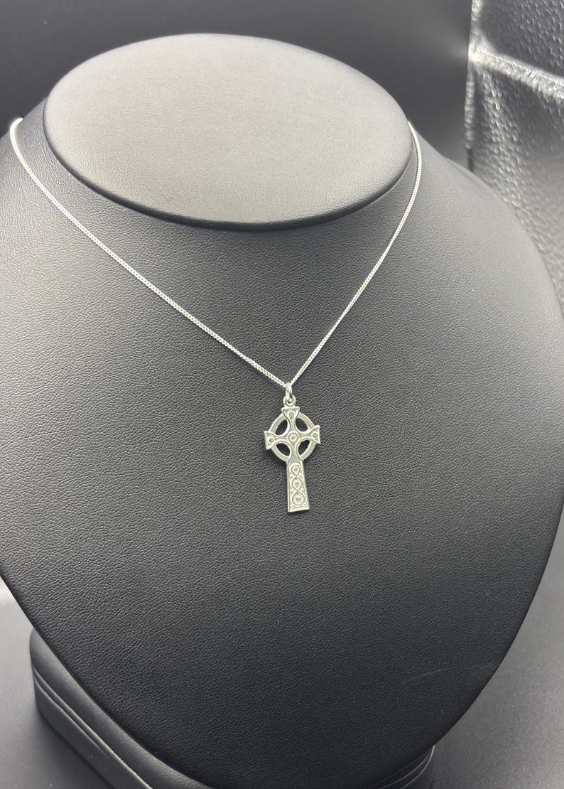 Sterling Silver Celtic Cross Pendant With Silver Chain - Etsy