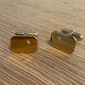 18ct Gold Plated Diamond Cufflinks- Suit Accessories - Diamond jewellery - Gifts for men
