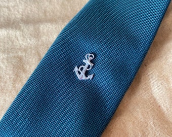Sterling Silver Anchor Tie Tack - Tie pin - Formal wear - Suit accessories
