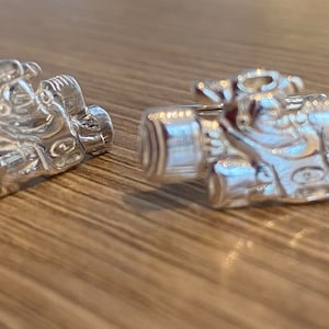Sterling Silver Racing Car Cufflinks- Suit Accessories - Formula 1 cufflinks - Gifts for men