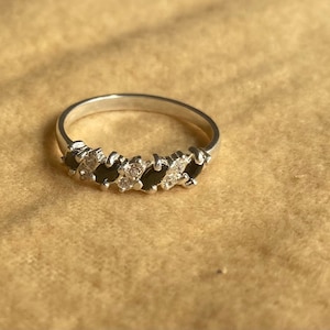 Sterling Silver Stackable Sapphire Ring - Set with Cubic Zirconia - September birthstone - Large size range available
