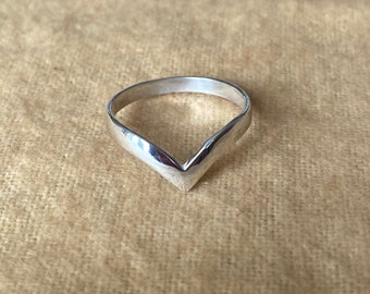 Sterling Silver Wishbone Ring: Handmade Midi/Little Finger Ring