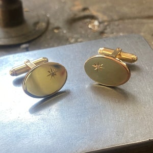 18ct Gold Plated Diamond Cufflinks- Suit Accessories - Diamond jewellery - Gifts for men
