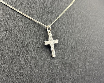 Sterling Silver Cross Pendant: Hand engraved