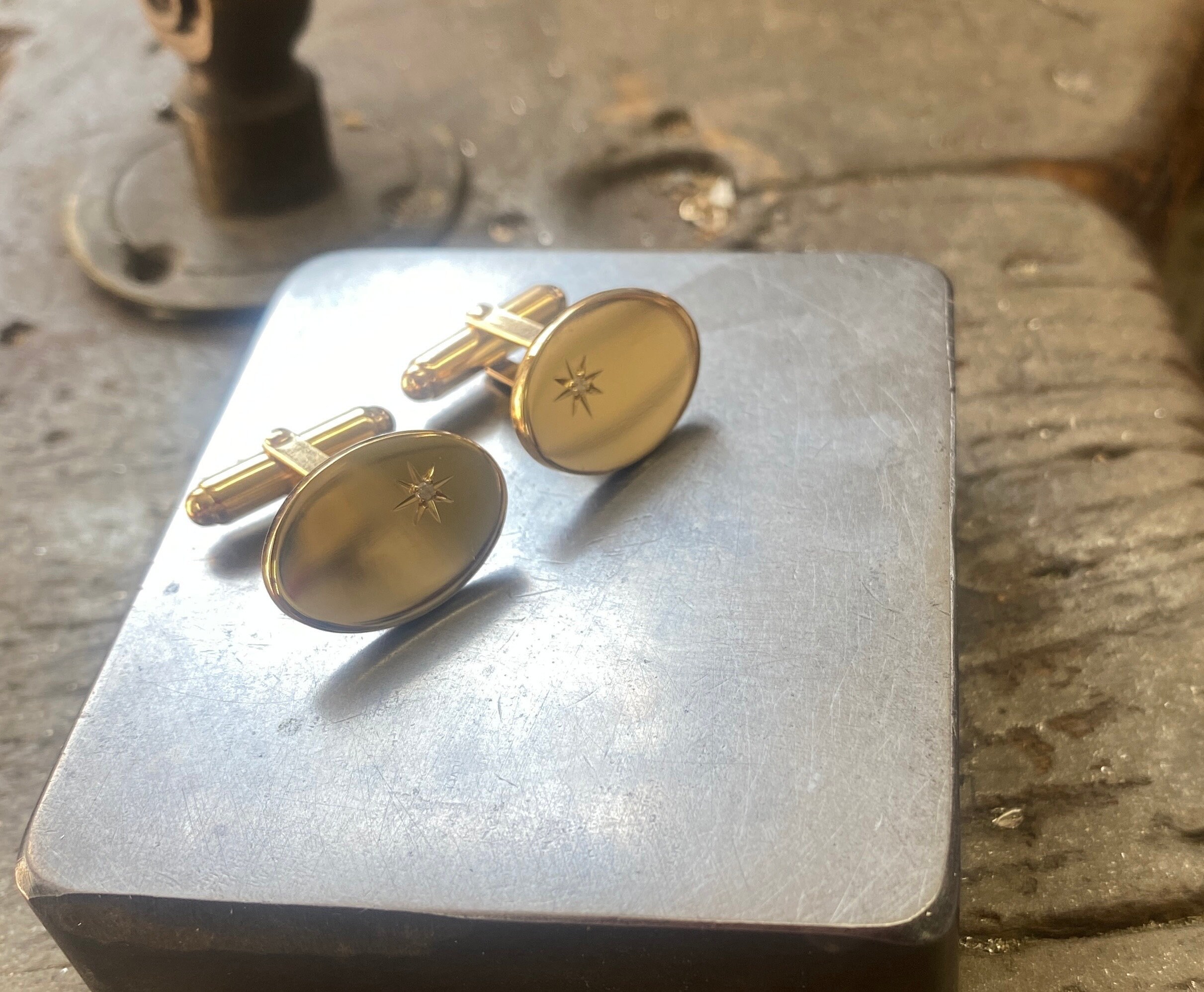 Lot Boutons De Manchette Et épingles à Cravate Tête De Bélier - Or 10 Carats 18,86 G - Vintage