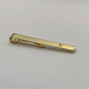 18ct Gold Plated Ruby Tie Slide - Tie Clasp - Formal wear - Suit accessories