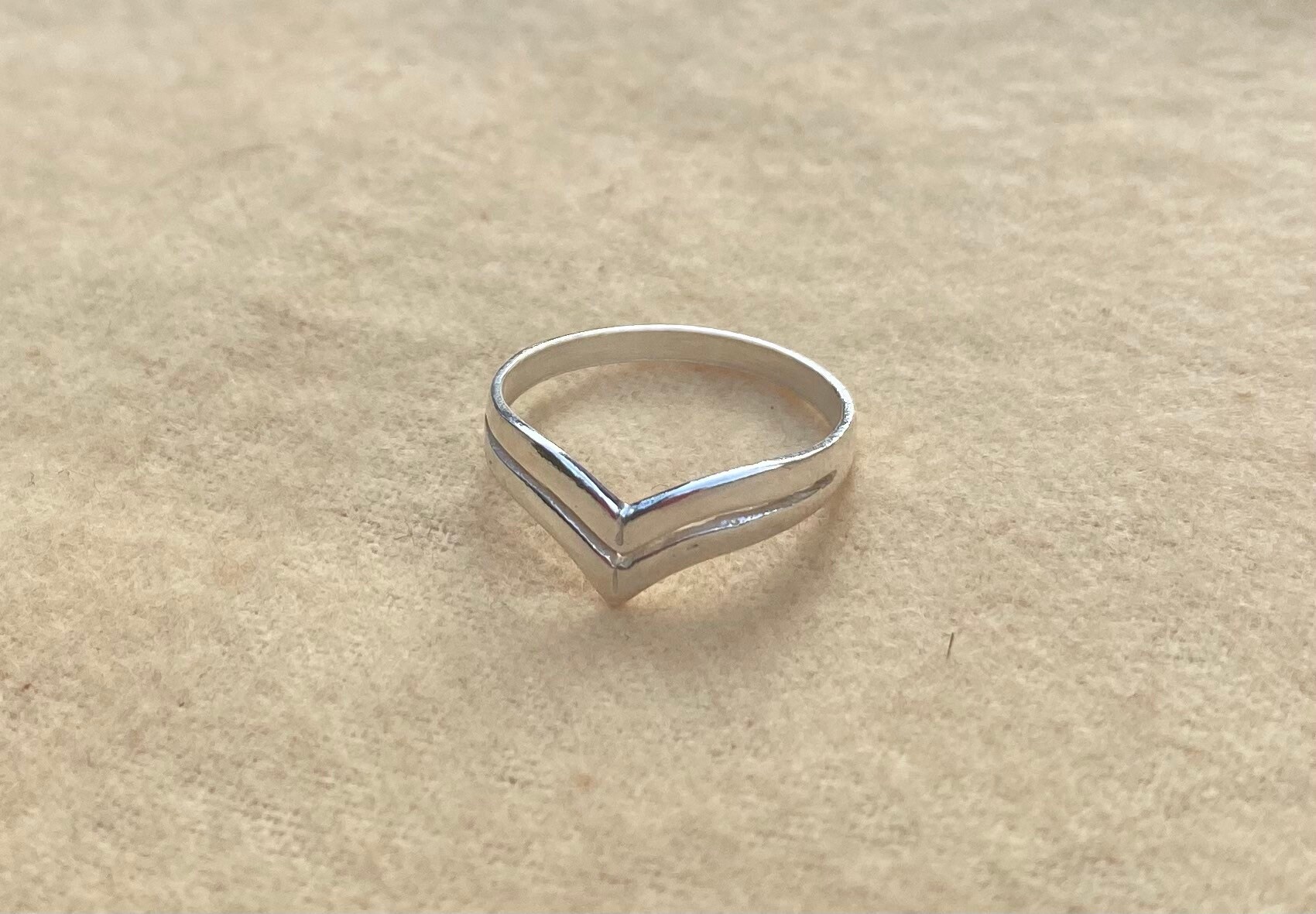 Classic Silver Wishbone Ring Double Wishbone Large Size Etsy UK
