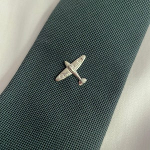 Spitfire Tie Tack - 18ct Gold Plated / Sterling Silver Tie pin - Formal wear - Suit accessories