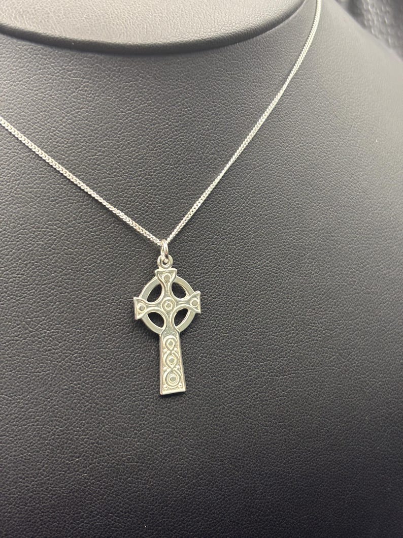 Sterling Silver Celtic Cross Pendant With Silver Chain - Etsy