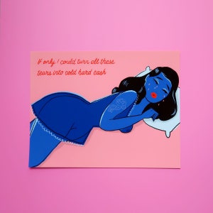 Retro Crying Babe Art Print