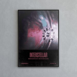 Interstellar Movie Poster Film Poster Minimalist Movie Etsy