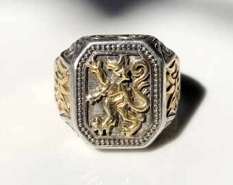 Men/'s Royal Lion Of Judah Ring Heavy Bronze of Ethiopia Rasta Jewelry Jamaica 3D