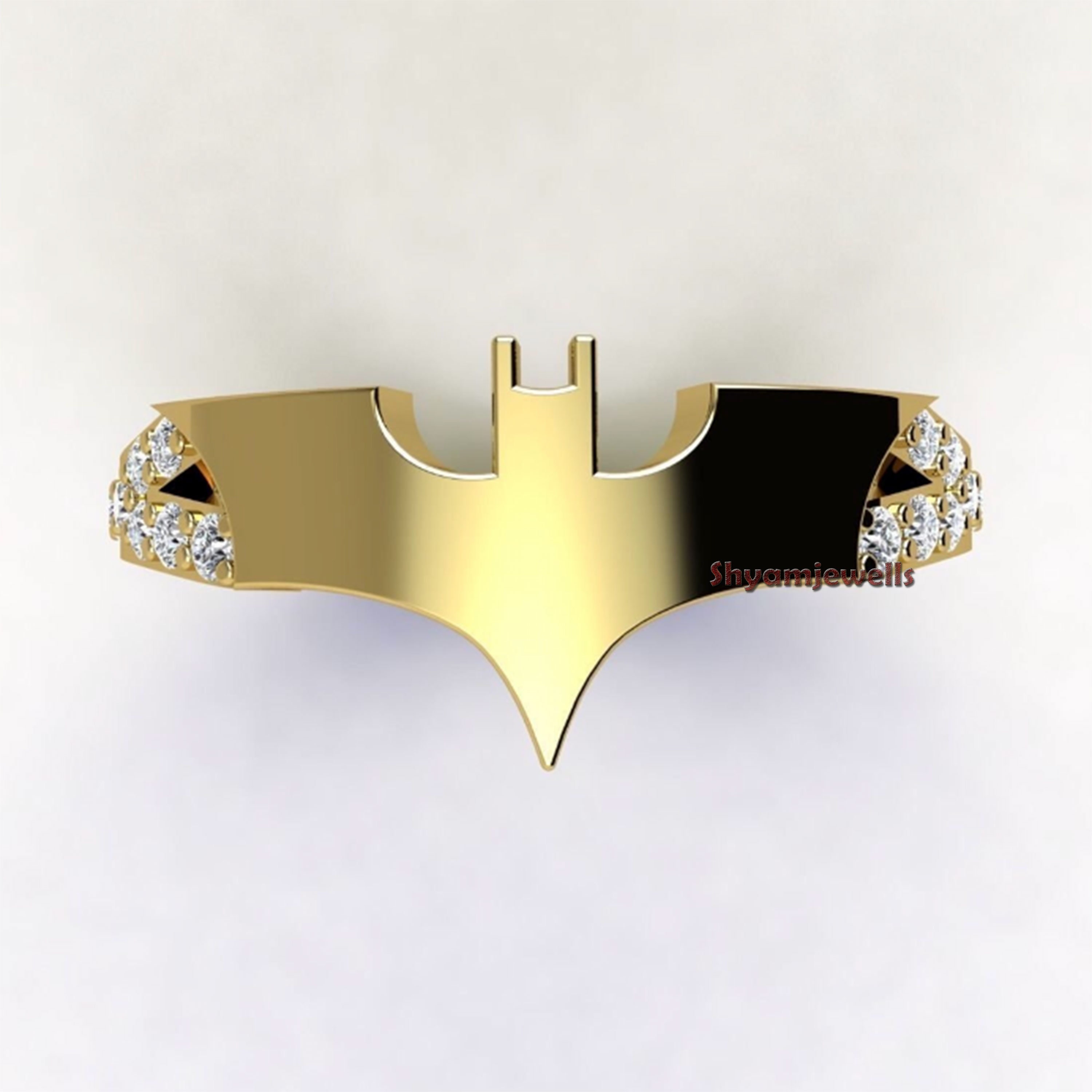 Batman Style Ring 925 Sterling Silver CZ Engagement Ring Etsy