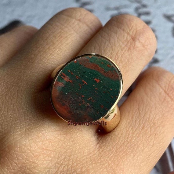 Silver Ring,Blood Stone Ring Gift For Mother Sterling Ring Natura Blood Stone Ring in 925 Sterling Silver Christmas Gift Gift For Her