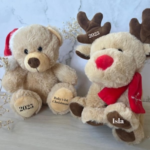 Personalised Christmas Teddy Bear or Reeindeer