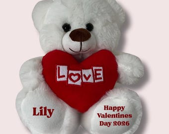 Personalisierter Valentinstag Plüschbär: Benutzerdefinierter Name, Geschenk zum Jahrestag