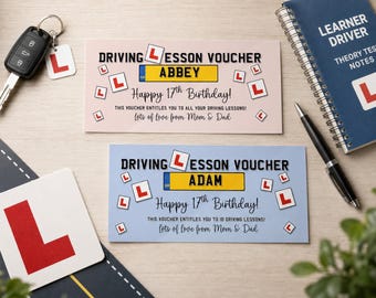 Personalized 17th Birthday Driving Lesson Voucher: Gift Certificate