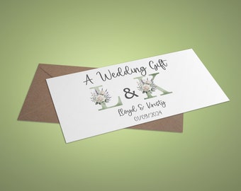 Personalized Floral Wedding Money Wallet Card