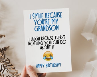 Tarjeta de cumpleaños divertida para un nieto adulto