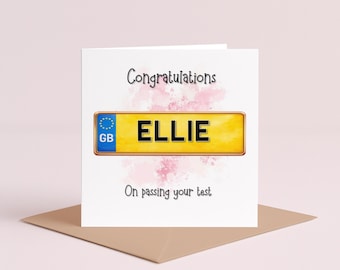 Personalized Passed Driving Test Card: Congratulations Gift
