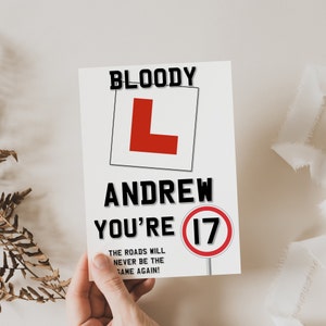 Personalised 17th Birthday Card, Gift Voucher, Driving lessons Money Wallet. Learner Driver.