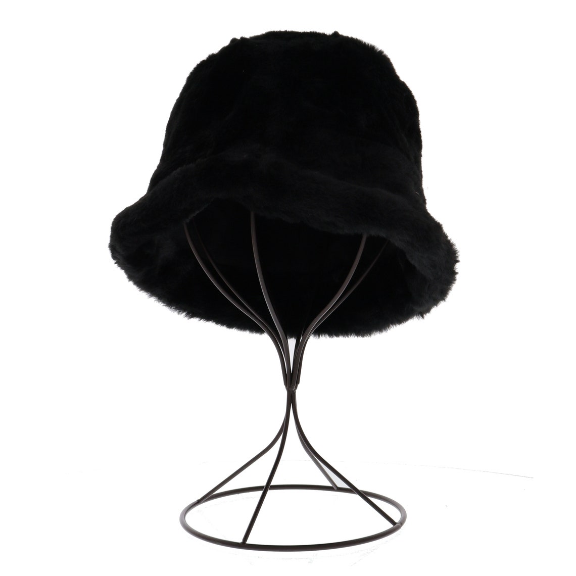 Women s Winter Faux Fur Soft Fluffy Plush Bucket Hat Black Etsy UK