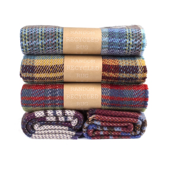 Tweed Mill Recycled Wool Rug/blanket/throw Multi-coloured 120cm X 150cm 