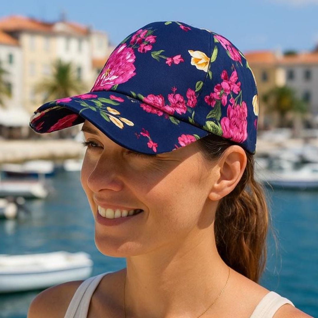 Women\'s Embroidered Baseball Cap Adjustable Soft Breathable Hats Floral (Blue) EMBROIDERY FLORAL BASEBALL CAP HAT | 40HW737 – JOSSLYN COMPANY main image 3