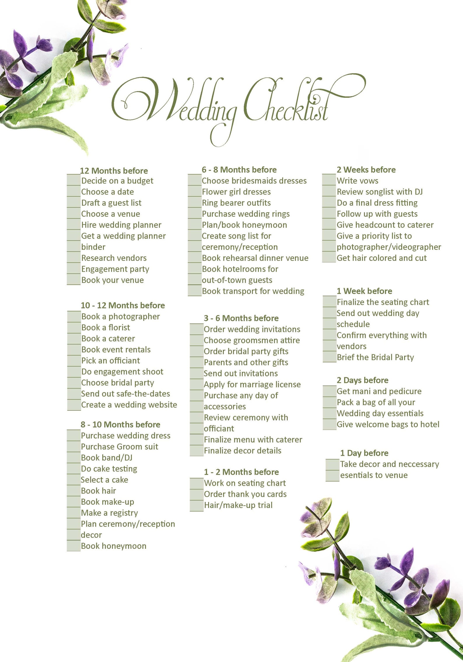 Use this wedding decor checklist to help you nail every detail 