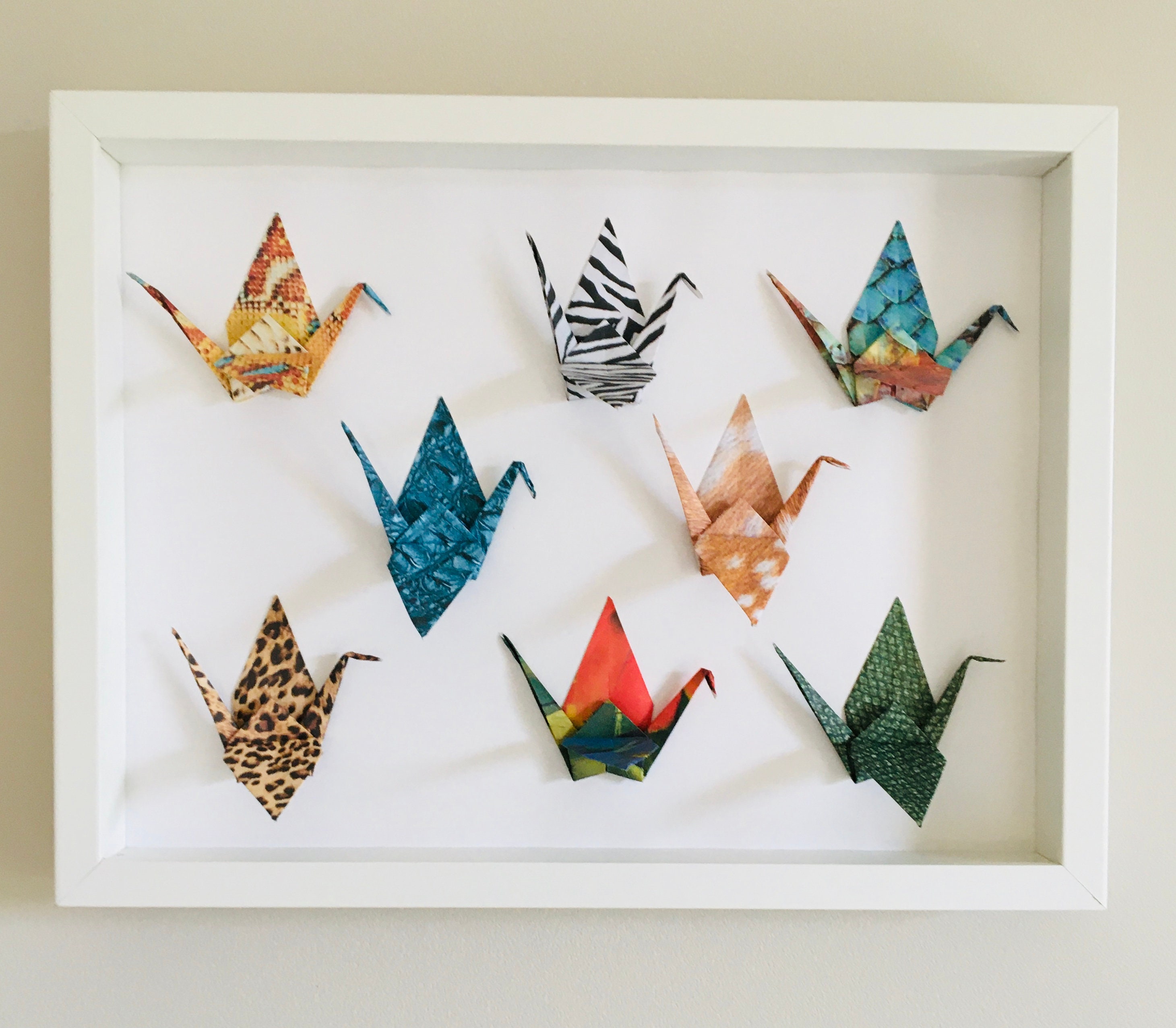 Cadre avec Grues en Origami