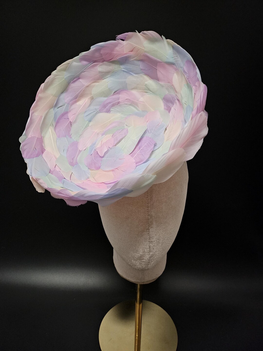 Multicoloured Pastel Statement Hat - Saucer Headpiece, Mother of Bride ...