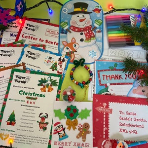 Artesanía educativa navideña. Gran regalo para niños y padres de 2-5 años. Tarjeta de Navidad, carta de Papá Noel, manualidades y más.