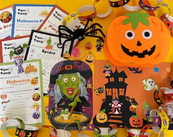 Halloweenpysselpaket för barn: Kladdfria pedagogiska aktiviteter