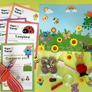 Gardening adventure pack for 2-6 year olds. Educational activities. Learning and fun. Great present for kids and parents