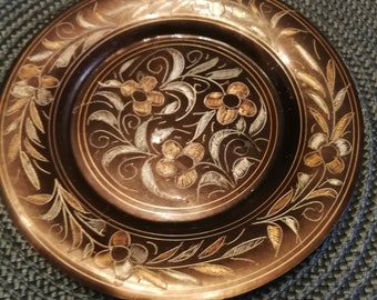 early fifties, vintage copper serving tray rustic decor Vintage copper plate hammered vintage copper plate rustic copper plate