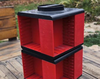 Double revolving stand for audio cassette, Bulgarian tape holder, audio cassette organizer, audio cassette storage - 1970s,very rare, gift