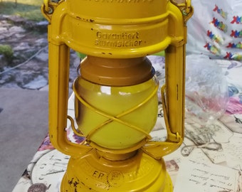 FEUERHAND-STURMKAPPE, No 276, особенно специально, желтый, керосиновый фонарь, масляный ураганный фонарь, Западная Германия, штормовая шапка, редкий, подарок, коллекция, декор