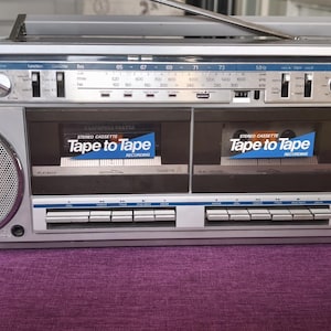 Vintage Siemens club 818,double cassette stereo recorder,4 band radio, boombox, Germany ,1980s,very rare, collectible, gift, tape player