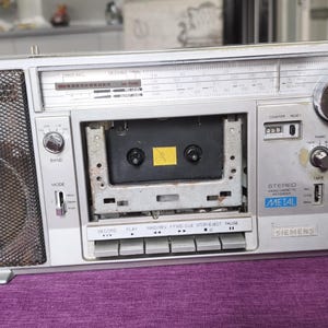 Vintage cassette stereo recorder,Siemens club 816,boombox,4 band radio,Germany ,1980s,rare,for parts or repair, collectible,gift,tape player