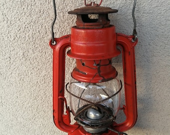 BAT Model No. 158 ,vintage kerosene lantern, camping, german made, red lantern,rustic home decor,vintage gas lamp,collection,rare,gift,1970s
