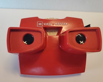 Vintage stereoscope View Master 3D, model J,photo viewer,toy with disc flying smurf,Belgium,rare,child gift,collection
