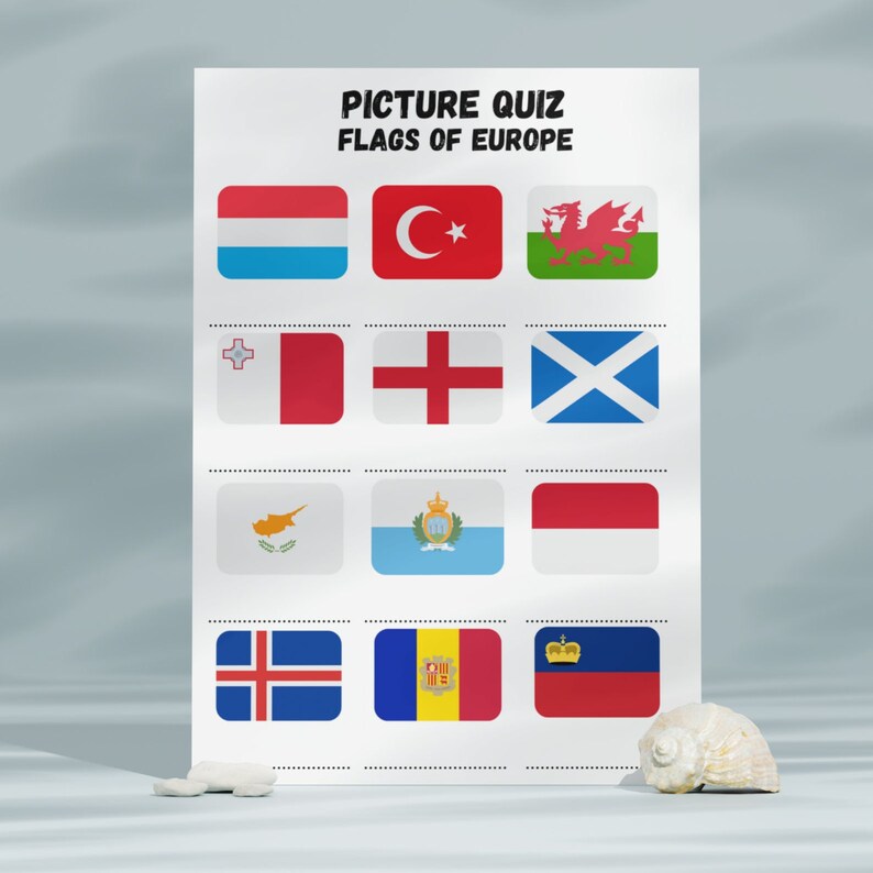 Flags of Europe Quiz Night Geography Quiz Europe Family Games Games