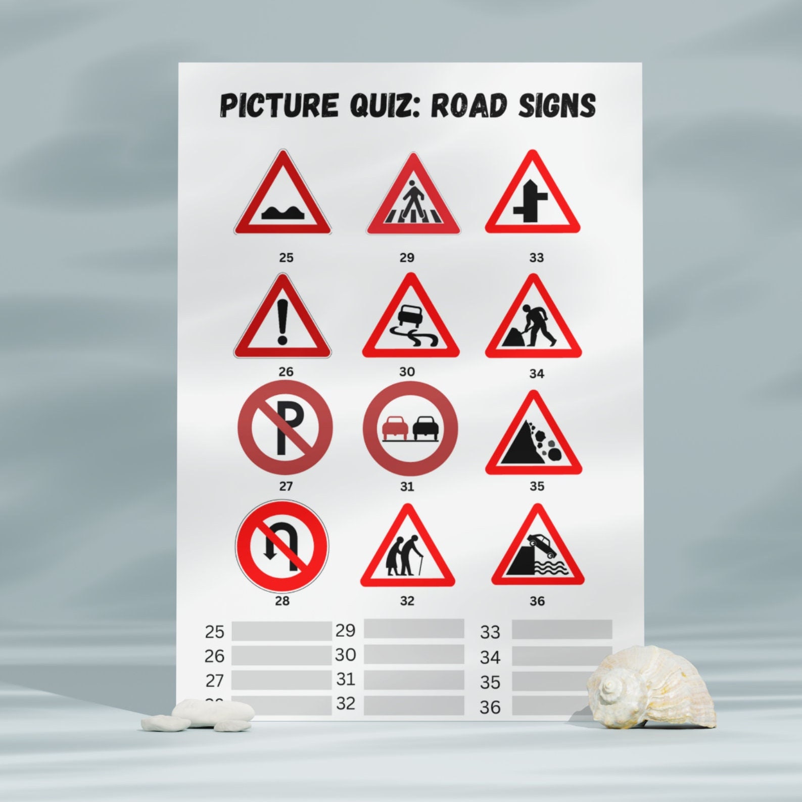 UK Road Signs Quiz UK Theory Test Games Night Etsy