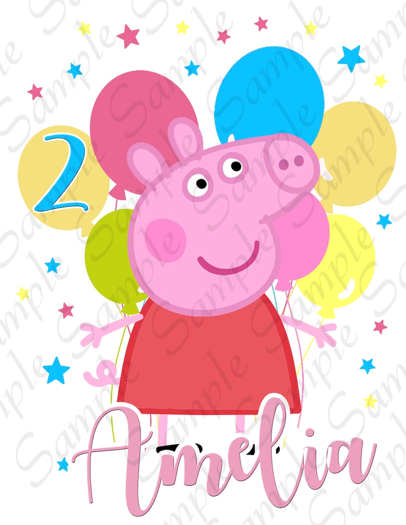 Download Peppa pig Birthday Girl any name Ballons Svg INSTANT DOWNLOAD | Etsy