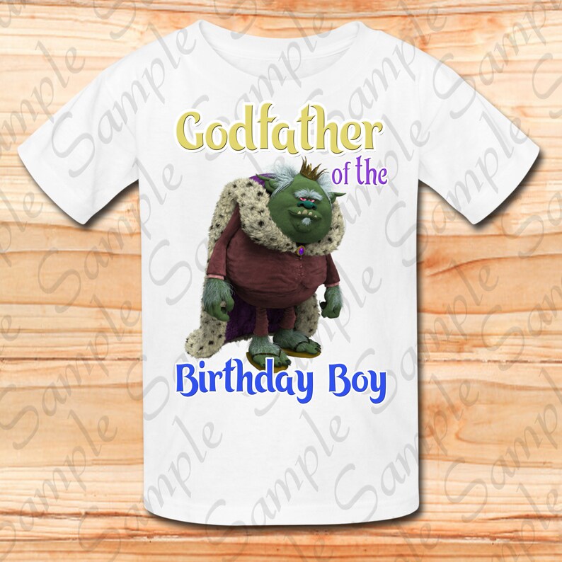 Trolls King Gristle Godfather of Birthday Girl Svg INSTANT DOWNLOAD Custom Matching birthday party shirt Iron on transfer Printable cut file