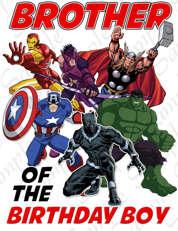 Download Marvel Avengers Brother Of Birthday Boy Svg Instant Download Etsy