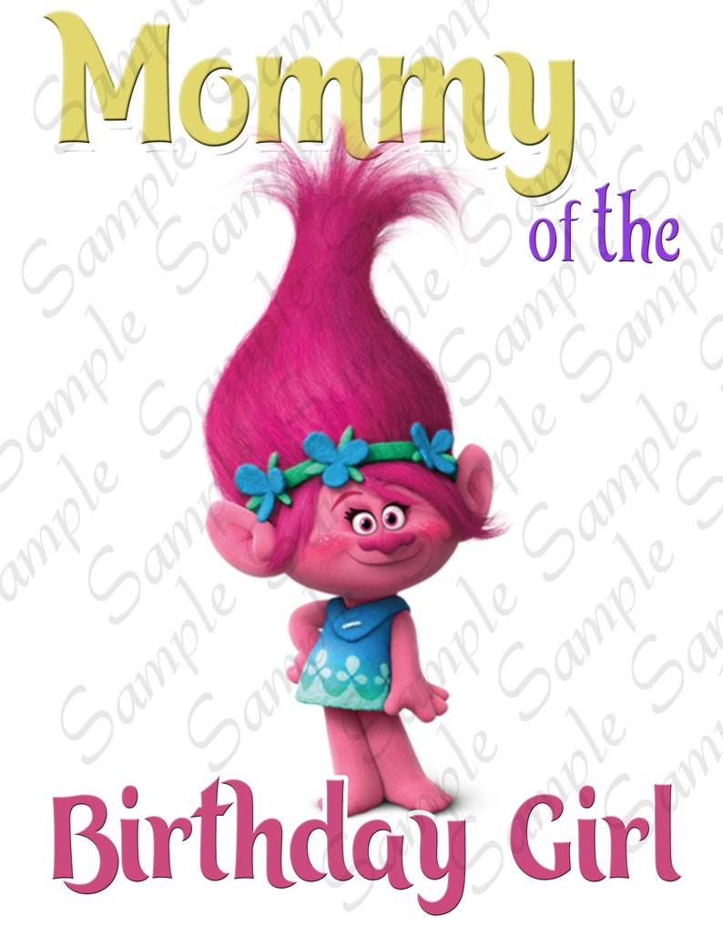Trolls Poppy Mommy of the Birthday Girl Svg INSTANT DOWNLOAD Custom Matching birthday party shirt Iron on transfer Printable DIY cut file