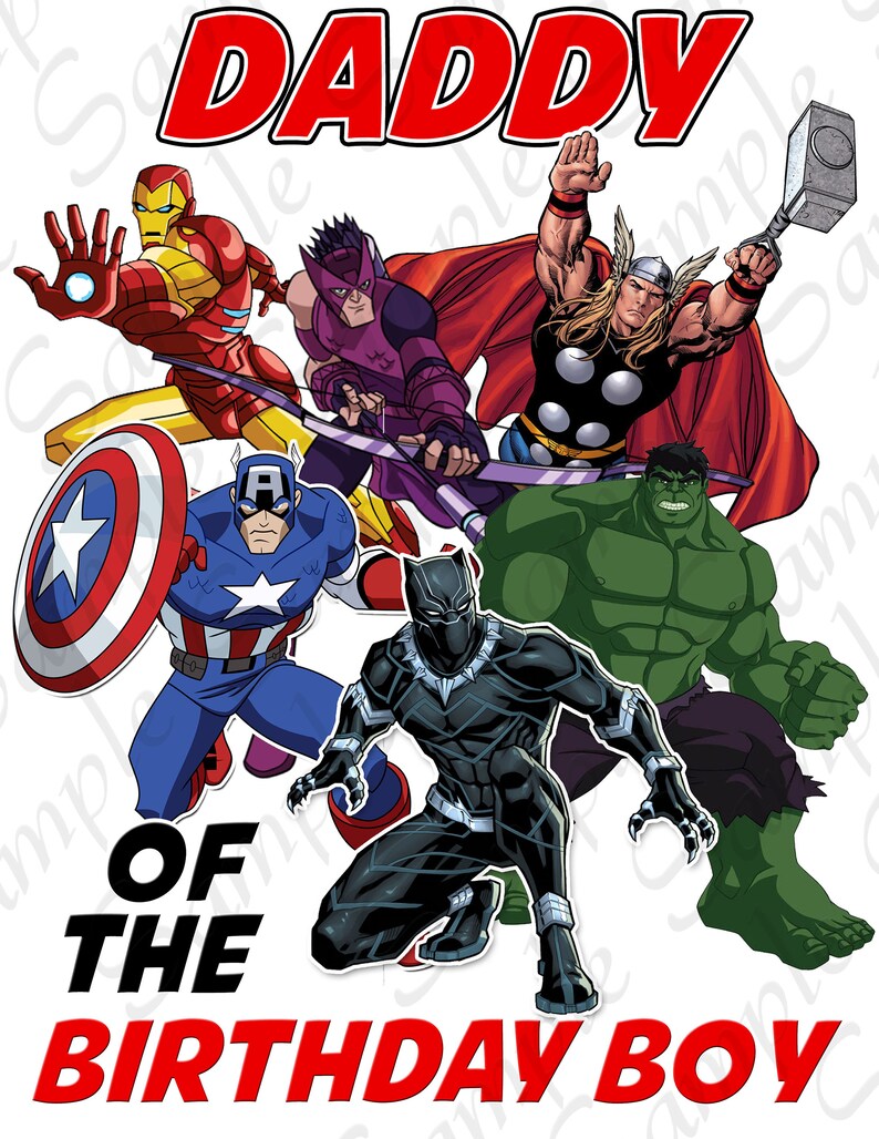 Download T Shirts Graphic Tees Marvel Daddy Of Avengers Birthday Boy Svg Instant Download Custom Matching Birthday Party Shirt Iron On Transfer Printable Cut File Clipart